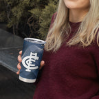 Carlton Collingwood Football Personalised Tumbler Cup Blues Magpies Together Dynamic Style