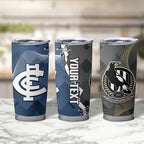 Carlton Collingwood Football Personalised Tumbler Cup Blues Magpies Together Dynamic Style