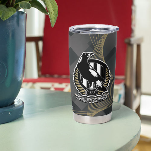 Carlton Collingwood Football Personalised Tumbler Cup Blues Magpies Together Dynamic Style