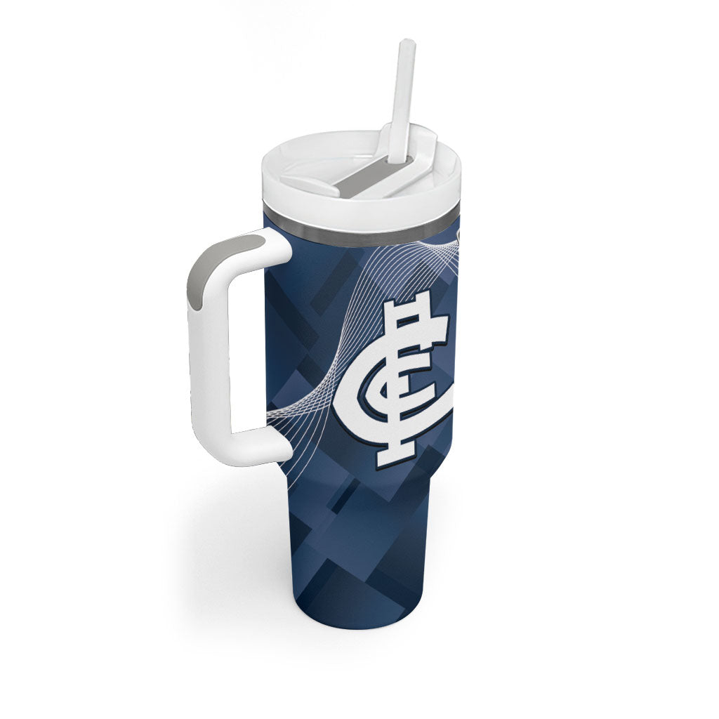 Carlton Collingwood Football Personalised Tumbler With Handle Blues Magpies Together Dynamic Style