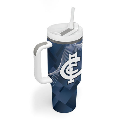 Carlton Collingwood Football Personalised Tumbler With Handle Blues Magpies Together Dynamic Style