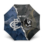 Carlton Collingwood Football Personalised Umbrella Blues Magpies Together Dynamic Style