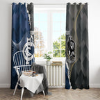 Carlton Collingwood Football Personalised Window Curtain Blues Magpies Together Dynamic Style