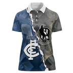 Carlton Collingwood Football Personalised Women Polo Shirt Blues Magpies Together Dynamic Style