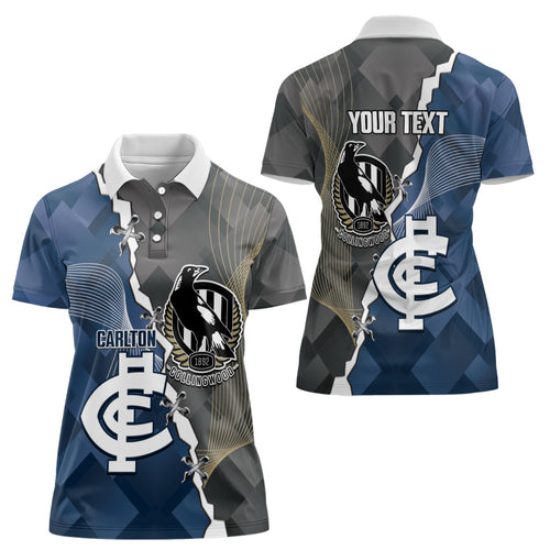 Carlton Collingwood Football Personalised Women Polo Shirt Blues Magpies Together Dynamic Style