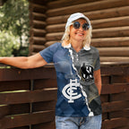 Carlton Collingwood Football Personalised Women Polo Shirt Blues Magpies Together Dynamic Style