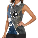 Carlton Collingwood Football Personalised Women Sleeveless Polo Shirt Blues Magpies Together Dynamic Style