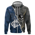 Carlton Collingwood Football Personalised Zip Hoodie Blues Magpies Together Dynamic Style