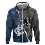 Carlton Collingwood Football Personalised Zip Hoodie Blues Magpies Together Dynamic Style