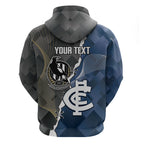 Carlton Collingwood Football Personalised Zip Hoodie Blues Magpies Together Dynamic Style