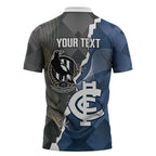 Carlton Collingwood Football Personalised Zipper Polo Shirt Blues Magpies Together Dynamic Style