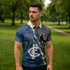 Carlton Collingwood Football Personalised Zipper Polo Shirt Blues Magpies Together Dynamic Style