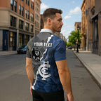 Carlton Collingwood Football Personalised Zipper Polo Shirt Blues Magpies Together Dynamic Style