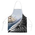 Personalised New Zealand Pakeha Apron Kiwi Silver Fern and Sailing Ship Compass