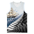 Personalised New Zealand Pakeha Basketball Jersey Kiwi Silver Fern and Sailing Ship Compass