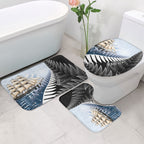 Personalised New Zealand Pakeha Bathroom Set Kiwi Silver Fern and Sailing Ship Compass