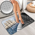 Personalised New Zealand Pakeha Bathroom Set Kiwi Silver Fern and Sailing Ship Compass