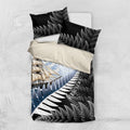 Personalised New Zealand Pakeha Bedding Set Kiwi Silver Fern and Sailing Ship Compass