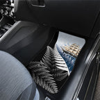 New Zealand Pakeha Car Mats Kiwi Silver Fern and Sailing Ship Compass