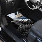 New Zealand Pakeha Car Mats Kiwi Silver Fern and Sailing Ship Compass