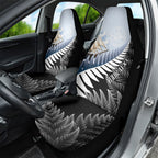 Personalised New Zealand Pakeha Car Seat Cover Kiwi Silver Fern and Sailing Ship Compass