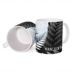Personalised New Zealand Pakeha Ceramic Mug Kiwi Silver Fern and Sailing Ship Compass