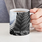 Personalised New Zealand Pakeha Ceramic Mug Kiwi Silver Fern and Sailing Ship Compass