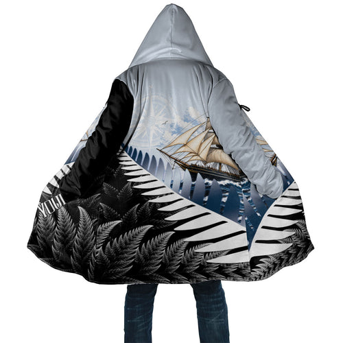 Personalised New Zealand Pakeha Cloak Kiwi Silver Fern and Sailing Ship Compass