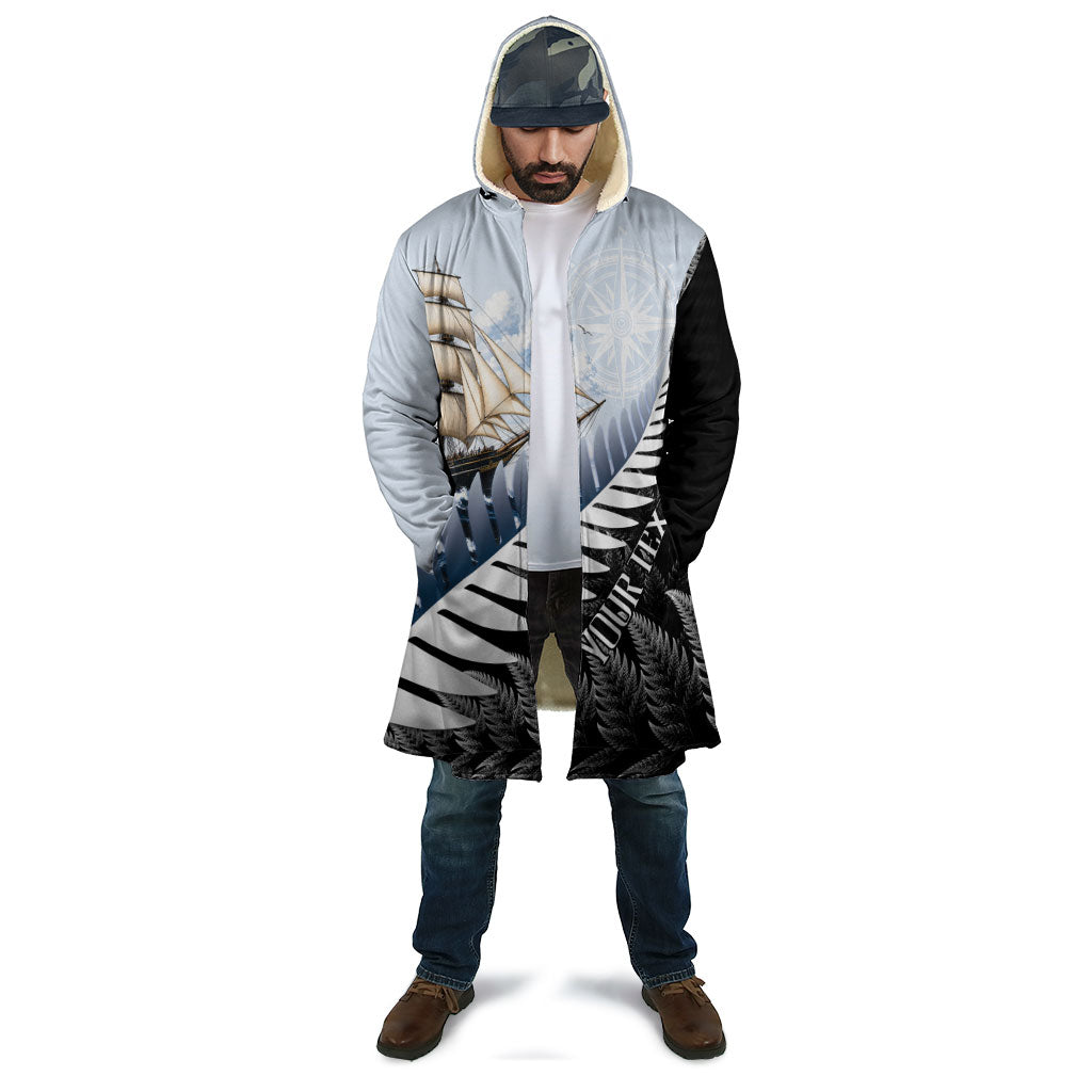 Personalised New Zealand Pakeha Cloak Kiwi Silver Fern and Sailing Ship Compass