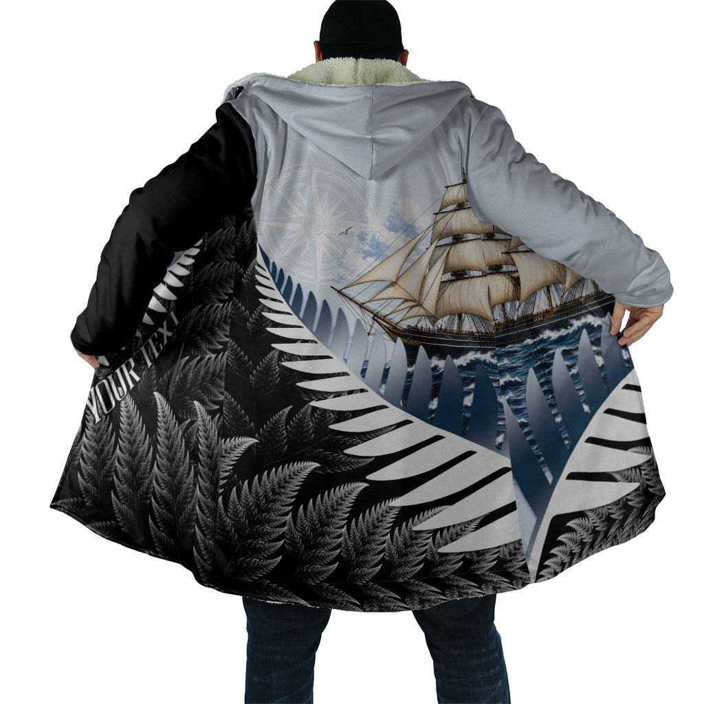 Personalised New Zealand Pakeha Cloak Kiwi Silver Fern and Sailing Ship Compass