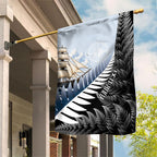 Personalised New Zealand Pakeha Garden Flag Kiwi Silver Fern and Sailing Ship Compass