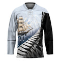 Personalised New Zealand Pakeha Hockey Jersey Kiwi Silver Fern and Sailing Ship Compass