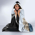 Personalised New Zealand Pakeha Hooded Blanket Kiwi Silver Fern and Sailing Ship Compass