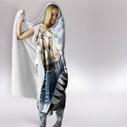Personalised New Zealand Pakeha Hooded Blanket Kiwi Silver Fern and Sailing Ship Compass