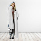 Personalised New Zealand Pakeha Hooded Blanket Kiwi Silver Fern and Sailing Ship Compass
