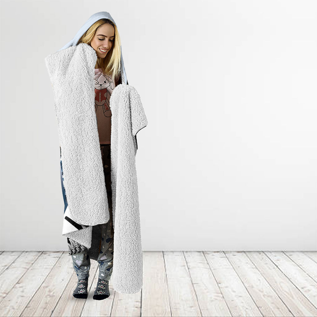 Personalised New Zealand Pakeha Hooded Blanket Kiwi Silver Fern and Sailing Ship Compass