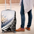 Personalised New Zealand Pakeha Luggage Cover Kiwi Silver Fern and Sailing Ship Compass