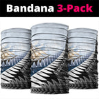 Personalised New Zealand Pakeha Neck Gaiter Kiwi Silver Fern and Sailing Ship Compass