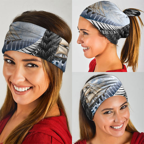 Personalised New Zealand Pakeha Neck Gaiter Kiwi Silver Fern and Sailing Ship Compass