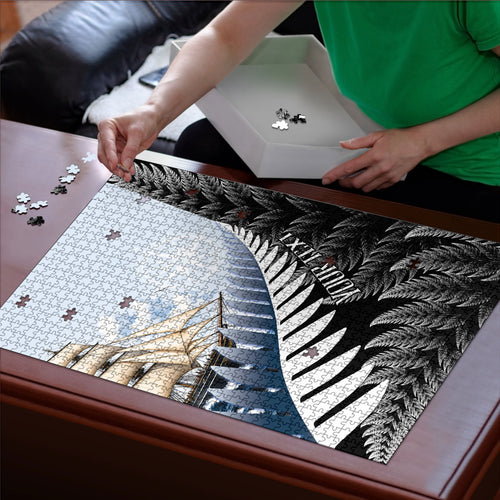Personalised New Zealand Pakeha Puzzle Kiwi Silver Fern and Sailing Ship Compass