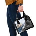 Personalised New Zealand Pakeha Shoulder Handbag Kiwi Silver Fern and Sailing Ship Compass