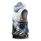 Personalised New Zealand Pakeha Sleeveless Hoodie Kiwi Silver Fern and Sailing Ship Compass