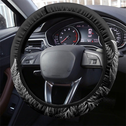 New Zealand Pakeha Steering Wheel Cover Kiwi Silver Fern and Sailing Ship Compass