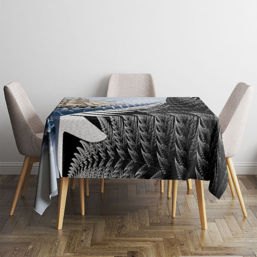 Personalised New Zealand Pakeha Tablecloth Kiwi Silver Fern and Sailing Ship Compass