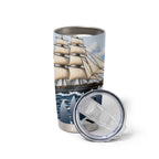 Personalised New Zealand Pakeha Tumbler Cup Kiwi Silver Fern and Sailing Ship Compass