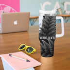 Personalised New Zealand Pakeha Tumbler With Handle Kiwi Silver Fern and Sailing Ship Compass