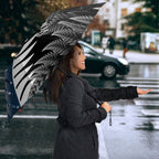 Personalised New Zealand Pakeha Umbrella Kiwi Silver Fern and Sailing Ship Compass