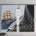 Personalised New Zealand Pakeha Window Curtain Kiwi Silver Fern and Sailing Ship Compass