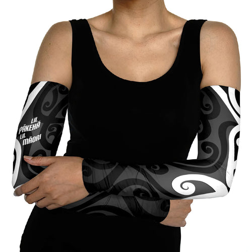 Lil Pakeha Lil Maori New Zealand Arm Sleeves Kiwi Proud Mangopare Pattern