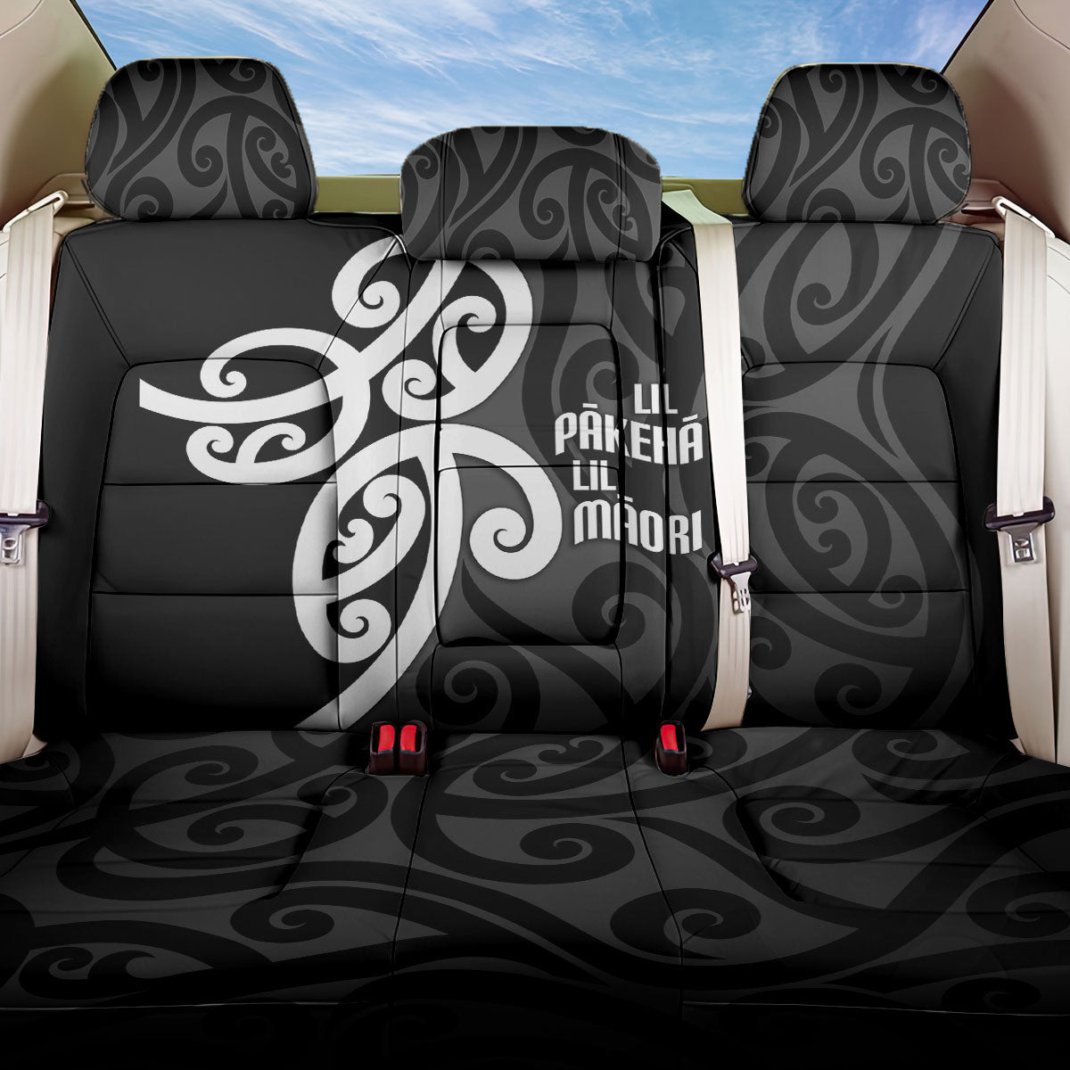 Lil Pakeha Lil Maori New Zealand Back Car Seat Cover Kiwi Proud Mangopare Pattern